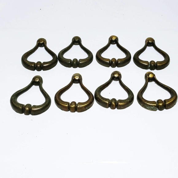 None Accents Vintage Brass Drawer Pulls Set Of 8 Replacements